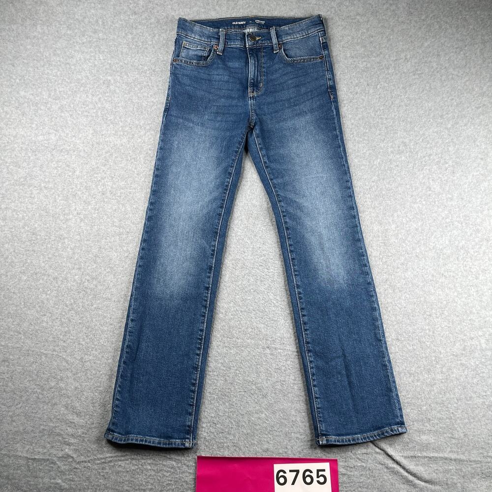 Old Navy Youth Jeans Girls Straight Flex Size 14 Blue Distressed